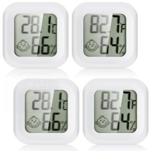 THERMOMÈTRE - BAROMÈTRE Mini Lcd Thermomètre Hygromètre, 4 Pièces Digital 