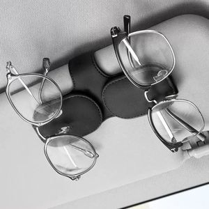 Fousenuk Lot De 2 Porte Lunettes Pour Voiture, PU Cuir Magnétique