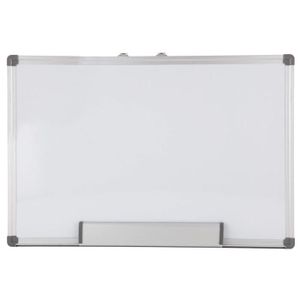 HOMCOM Tableau blanc magnétique cadre aluminium 60 x 45 cm avec feutres,  effaceur et aimants