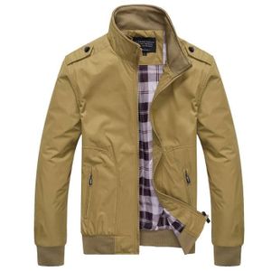 VESTE Veste Hommes Casual De Sports Manteau Manche longue Col montant Kaki