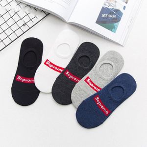 Chaussettes Basses Socquettes de Sport Homme Jeunesse Chaussettes d'été  Antiglisse Décontracté Respirantes en coton peigné à rayures