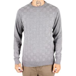 PULL Pull léger col rond DAM - Gris - Effet damier