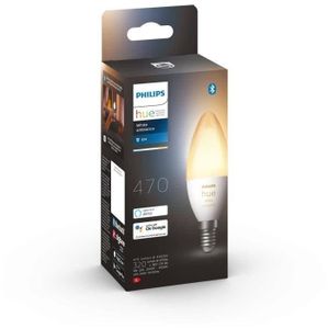 AMPOULE INTELLIGENTE PHILIPS Hue White Ambiance - Ampoule LED connectée flamme E14 - 6W - Compatible Bluetooth