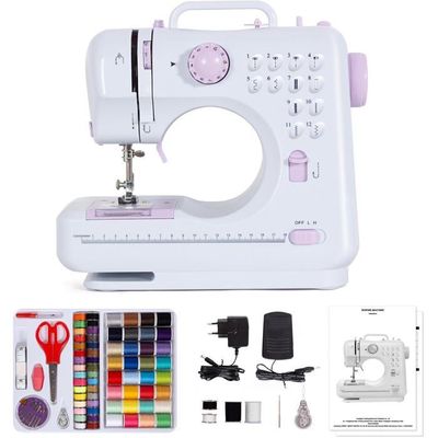Machine à Coudre Débutants Et Enfants GraceGlow - 12 Programmes De Points, Lumière LED, Avec Pédale Et Kit