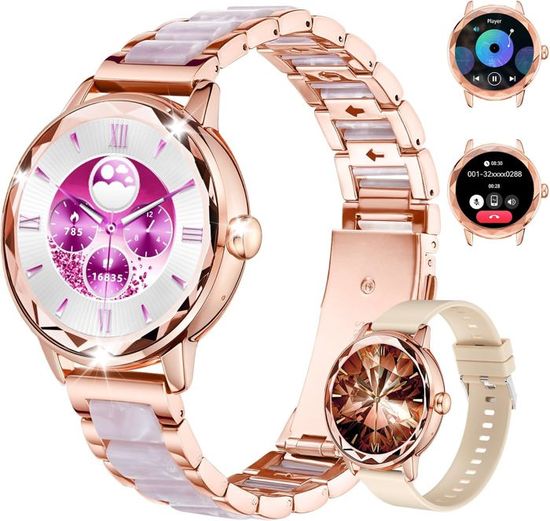 Montre Connectée Femme Avec Appels - 123 Sports - Suivi Santé - IP67 - Argent