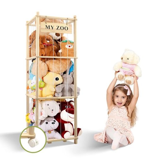 Rangement Pour Peluches, En Bois, Extra Large, 136 X 40 X 40 Cm, Avec