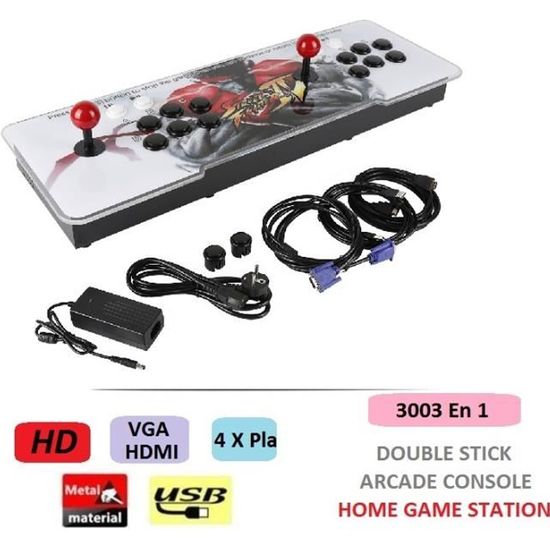 Console de Jogos Arcade, 3D Double Stick, Jogo Online para 4 Jogadores,  Busca de Jogos, Lista de Favoritos, Processador de 10 Núcleos de 64 GB,  Máquina de Videogame 3D Arcade (plugue americano)