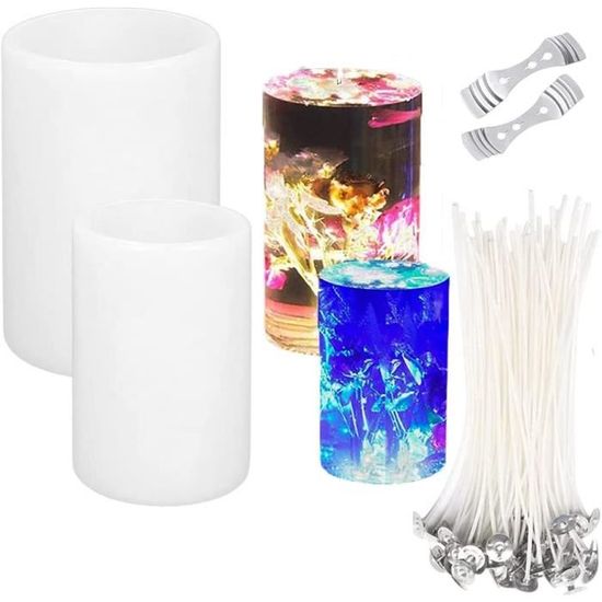 Niaciswe Moules à Bougies 2 Pièces Moule Bougies En Silicone