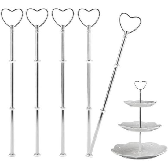 5 Supports Présentoirs à Gâteaux Nsiwem - Argent - Accessoires Pour Stand