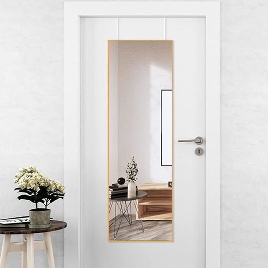 Miroir Sur Pied NIMURY 147x44 Cm - Cadre Aluminium Noir, Pleine Longueur - Pour Chambre, Salle De Bain, Entrée