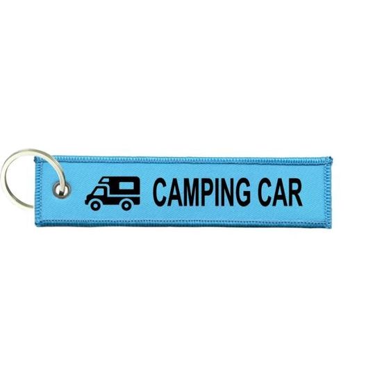 Porte cles clefs camping car moto Bleu Noir
