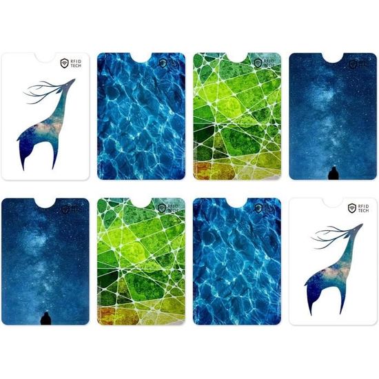 Lot de 30 pochettes colorées RFID pour cartes de crédit - Protection