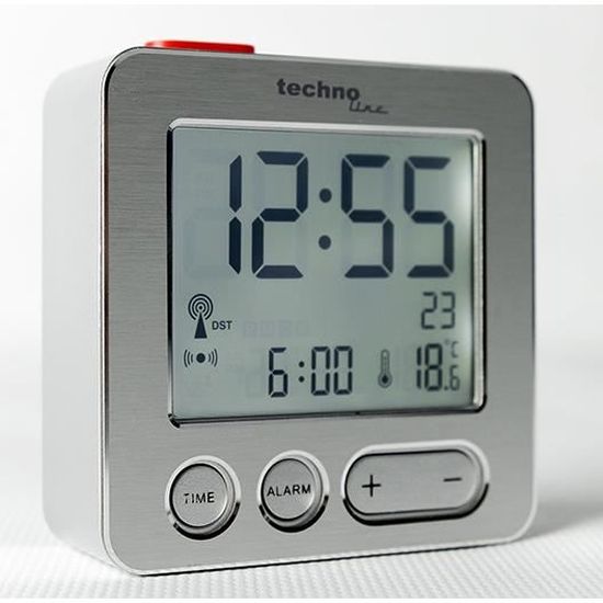 Réveil Technoline Smart Effects Genova Q – Quartz Silencieux – Alarme Crescendo – Fonction Snooze – Noir élégant