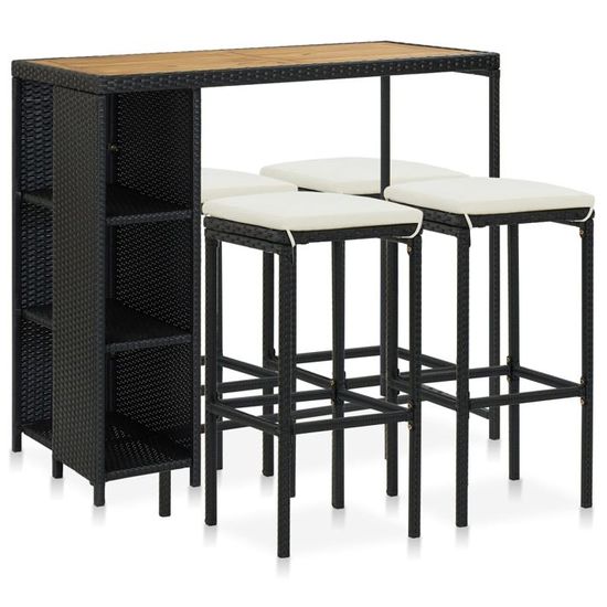VidaXL Ensemble Bar De Balcon 3 Pièces Bois D'Acacia Massif - Table Haute Et 2 Tabourets Bistrot Pour Terrasse, Jardin Et Patio