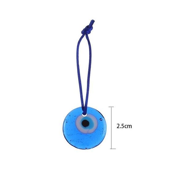 Breloque œil Bleu Contre Le Mauvais œil - Décoration Rétroviseur Voiture Ou Mur - Porte-bonheur Turc, Perles Bleues