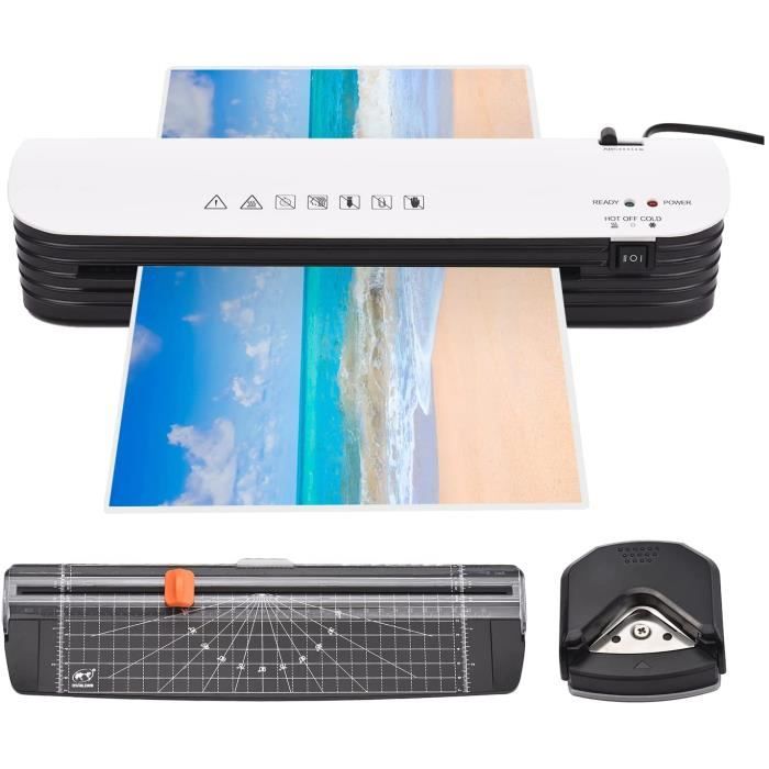 Plastifieuse A4 Thermique NAHKZNY – Machine à Plastifier Avec 15 Pochettes (A4, A5, A6) – Préchauffage Rapide, Compatible 70-100 Microns