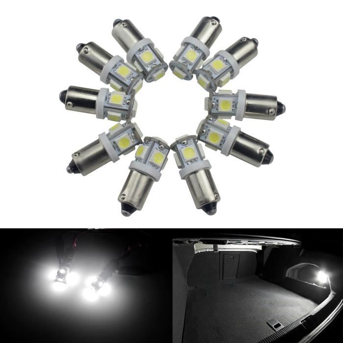 10X T11 BA9S T4W 5 SMD LED Ampoule 12V 6000K Blanc Veilleuse Lampe Xenon Lumiere