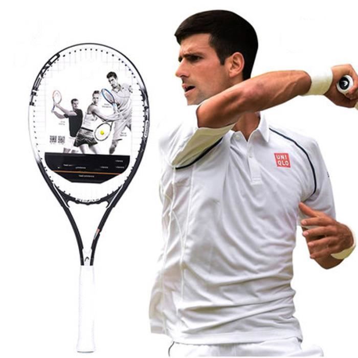 Raquette de tennis professionnel débutant raquette de tennis en fibre de carbone sac à cordes sac de tennis amortisseur de surcharge