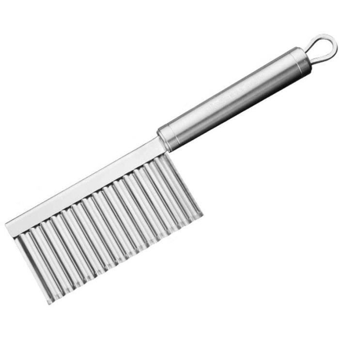 Coupe Frites Chip Cutter, Cutter de pommes de terre frites de pommes de terre en acier inoxydable Crinkle Veggie Potato Chip C A285