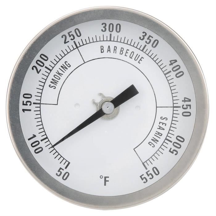 Zerone Thermomètre à barbecue Thermomètre à Pointeur en Acier Inoxydable NPT 1/2po Réglable 3 po pour Barbecue Gril Four