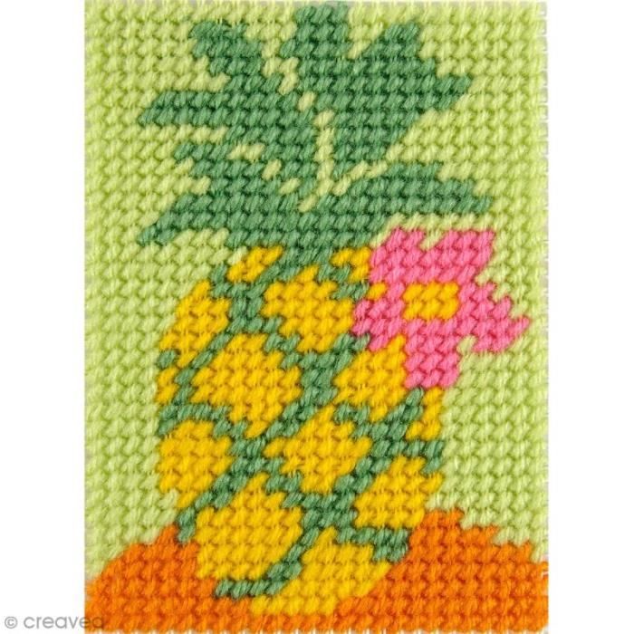 Kit canevas pour enfant - L'ananas Kit créatif broderie canevas pour enfant: hème /motif: L'ananasNiveau : FacileCollection : KIDS