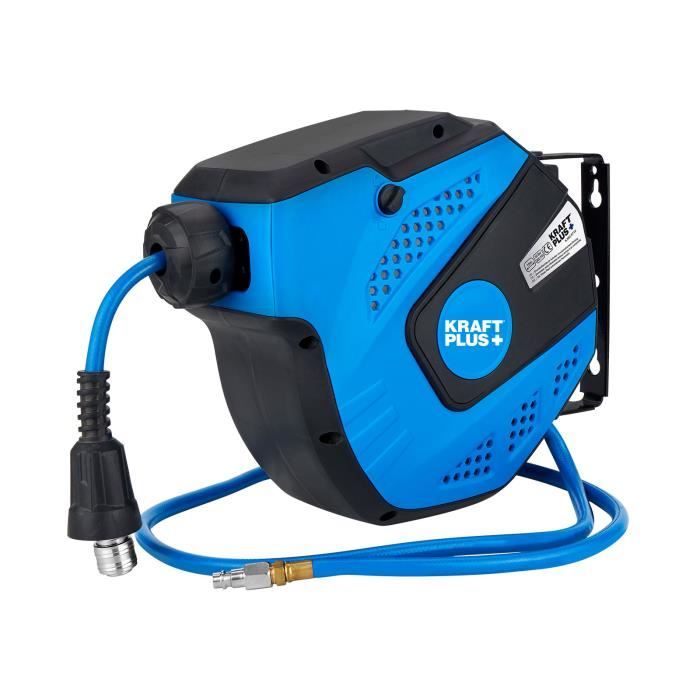 KRAFTPLUS® K.932-9710 Enrouleur à tambour fermé pour air comprimé 1/4-, 10 m, auto-rétractable