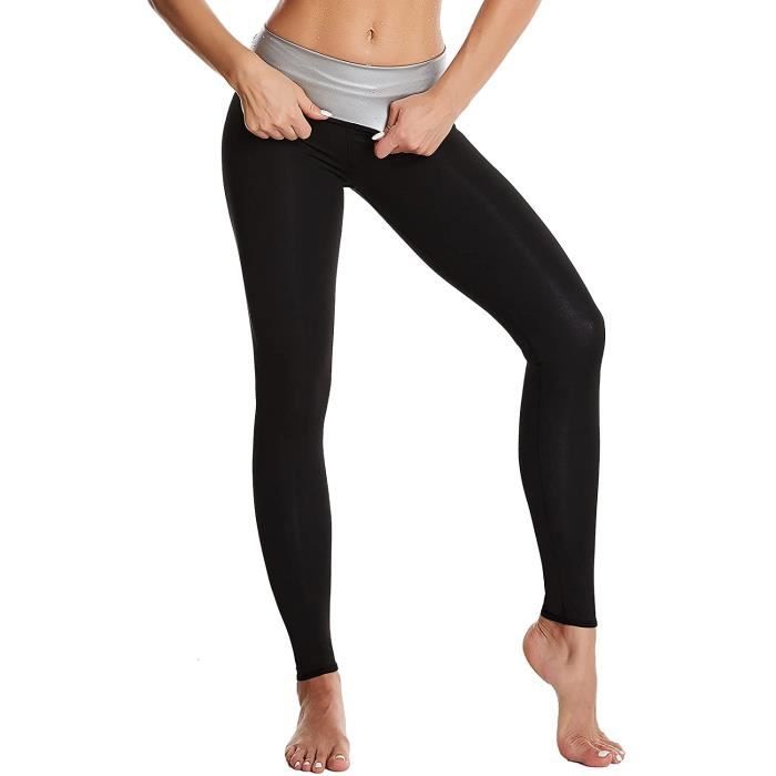 Pantalon de Minceur Femme Pants de Sudation longue/Short Leggings de Sport Élastiques Boutonés Pantalons d’Effet Sauna pour Gym Fitn