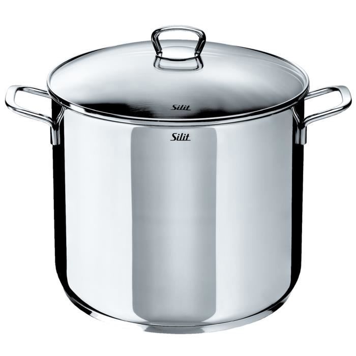 Silit 2103190912 Grand faitout-Soupière avec Couvercle Acier Inoxydable Argent 28 cm