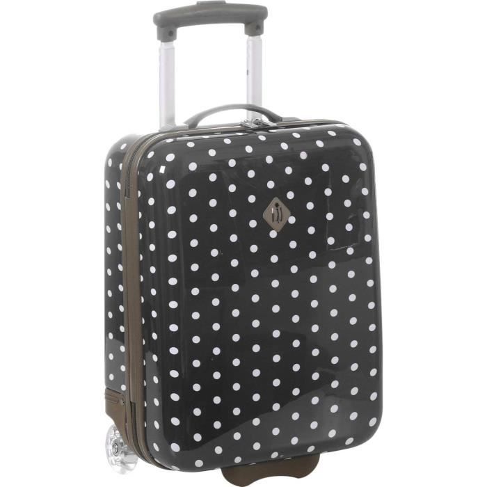 Valise cabine noire à pois 32,0 (L) x 45,0 (H) x 19,0 (E) cm Noir