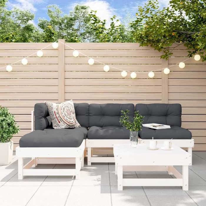 vidaXL Salon de jardin 5 pcs Bois de pin - vue 4