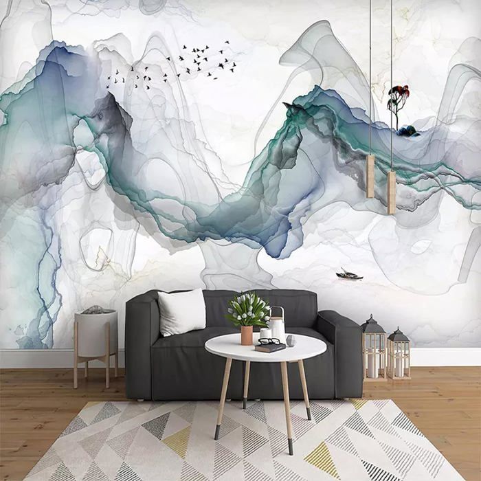 RTYUIHN 3D Papier Peint Mural Photo Papier Peint en Trois Dimensions Cascade Paysage Peinture Salon canapé TV Fond Papier Peint Chambre Mur-Auto- adhésif PVC Papier Peint