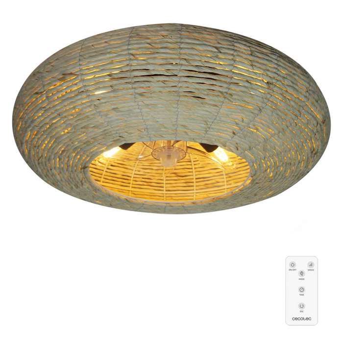 Cecotec Ventilateurs de plafond avec lumière EnergySilence LampAero 600 Natural Wicker - Cecotec