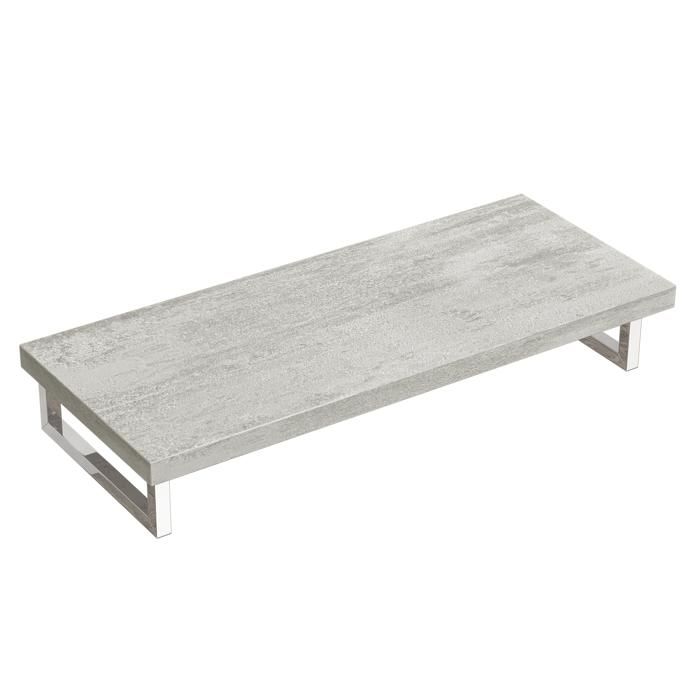 doporro Plan de Vasque Gris Claire 45x120cm Meuble sous Lavabo Plan Lave Mains avec 2 Supports en Inox