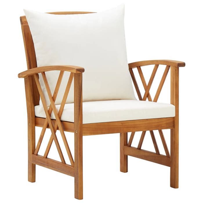 SALE 2025Lot de 2 fauteuils relax/ Chaises de jardin avec coussins - Ensemble de 2 pièces - Bois dacacia massif Chill759028