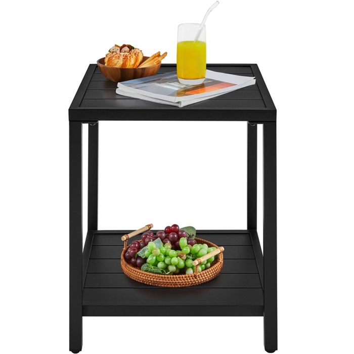 Yaheetech Table Basse dextérieur Table dappoint de Jardin en Métal Plage Piscine Terrasse Balcon Patio Noir Yaheetech Table Basse dextérieur Table dappoint de Jardin en Métal Plage Piscine Terrasse Balcon Patio Noir