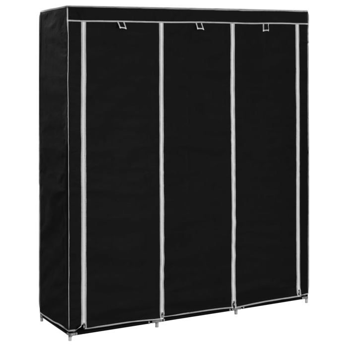 SALE 2025Placard de Chambre - Armoire avec compartiments et barres Noir 150x45x175 cm Tissu 3 9 Kg 7436
