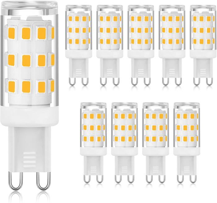 Ampoule LED G9 3000K blanc chaud 3W ampoule LED à douilleG9 à deux broches ampoules G9 à économie dénergie pour lustre 10 paquets