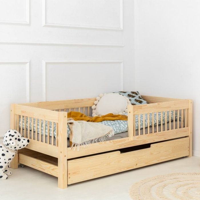 Lit avec barrières Petits-meubles - Ariette - 149 x 76 x 61 5cm - Bois naturel Lit avec barrières Petits-meubles - Ariette - 149 x 76 x 61 5cm - Bois naturel