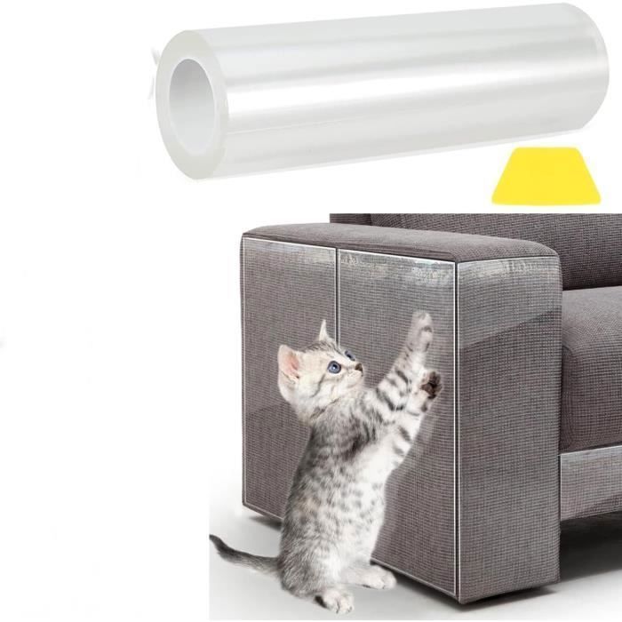 Meilleurs prix pour Protection Anti Griffe Chat Canap - 30cm500cm Protection Sticker Transparent Autocollant pour Meubles Porte Mur Canap Tapi GRIFFOIR