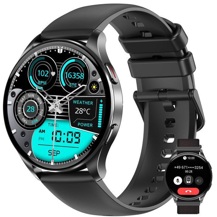 Blackview Montre Connectée Homme Sport Smartwatch avec appel bluetooth 100+ sport mode podometre digitale pour andriod iphone