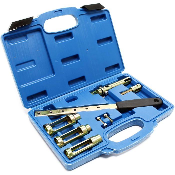 Kit Compresseur Ressort Soupape DASBET - Serre-Joint C + 5 Adaptateurs - Pour Moto, Voiture, VTT
