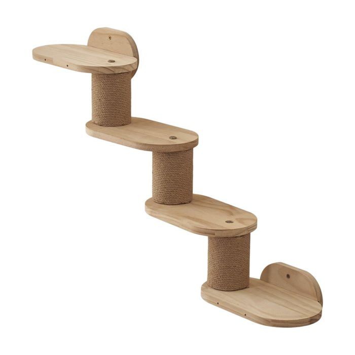 Meilleurs prix pour Cat étagères murales descalade descalade de Chat Cat Scratch Post Mur escalier de Chat Cat grimpeur en Bois pour gratter