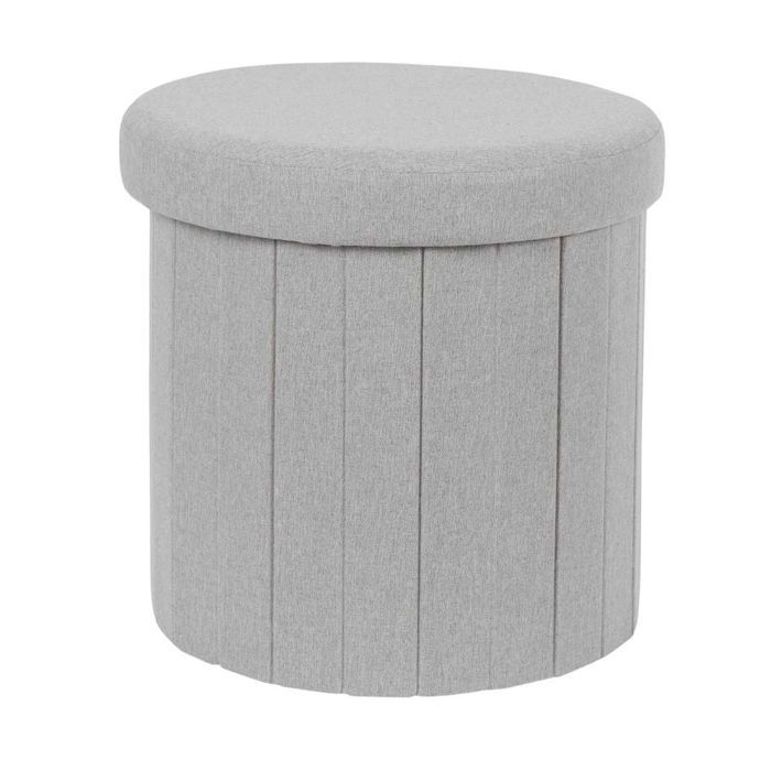 Pouf Coffre Pliable Gris 38x38 cm - NELIS