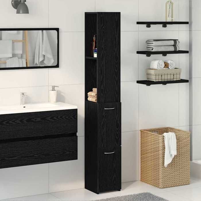 Autumn saleSupport/Meuble WC - Grand espaceCabinet de Salle de Bain Chêne noir 25 x 25 x 170 cm 2025415300