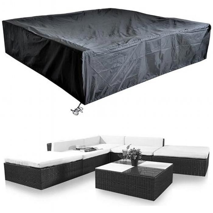 Melko housse de protection meubles de jardin 240 x 240 x 25 cm housse salon de jardin protection contre les intempéries bâche