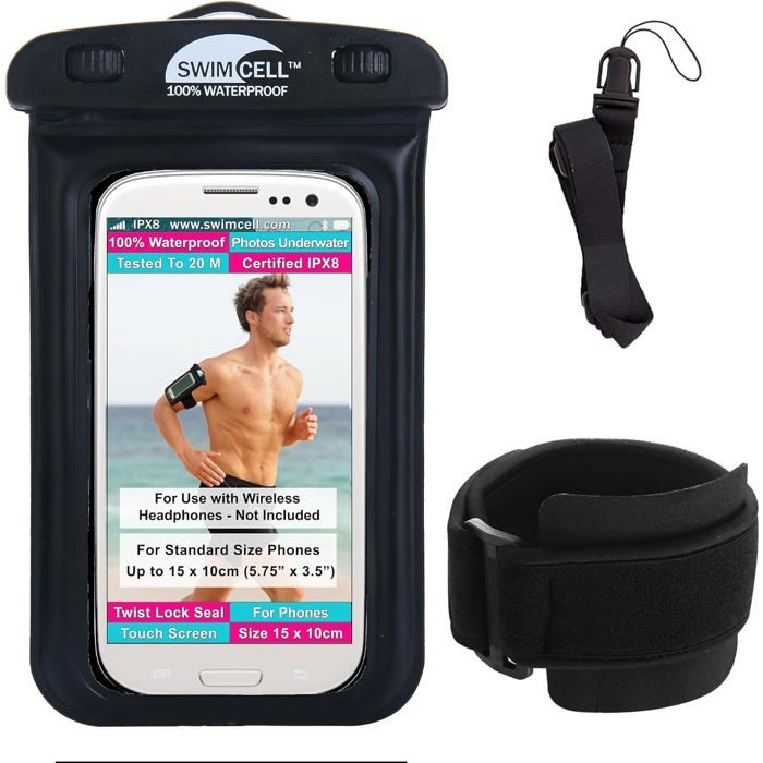 Support Téléphone Cuisse – Ceinture élastique Ajustable – Pochette Polyester Noir – Sport, Course, Vélo – Mains Libres