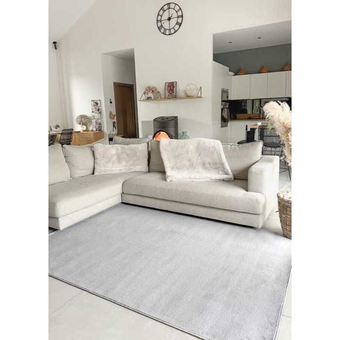 Tapis uni lavable en machine AVIGNON Gris-80*150 Rectangulaire