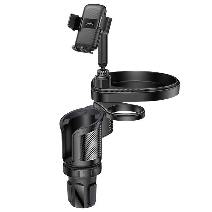 Support de téléphone rotatif pour voiture - RNCYN - 4 en 1 - Multifonctionnel - Noir - Manuel - Clip