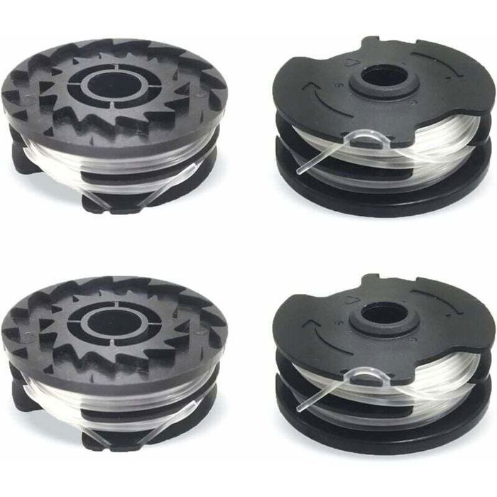 Bobines de fil de rechange - PZCC - Pack 4 (compat. PRTA20‑Li / PRT550 / PRT300) - Fil 16 mm - Pré-enroulées - Noir