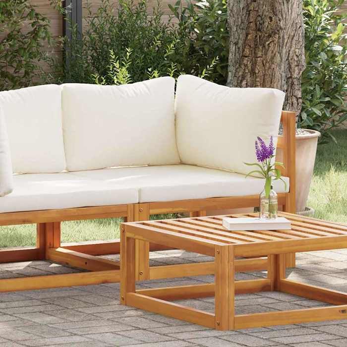 Crème Siège de jardin - Canapé dangle - pour jardin - sectionnel - 1 PC - et coussin blanc crème Bois dacacia C3354